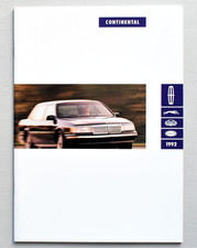 ORIGINAL 1992 LINCOLN CONTINENTAL SALES BROCHURE ~ 36 PAGES ~ 9.25