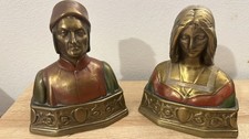 Bookends 1920s Dante Alighieri and Beatrice picture