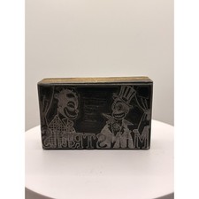 Vintage Wood Mounted Metal Printing Block Minstrels Theatrical Relief 3.5x2.5 picture