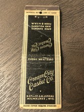 Vintage Milwaukee WI Cream City CASKET Company Funeral Services Matchbook MB250 picture