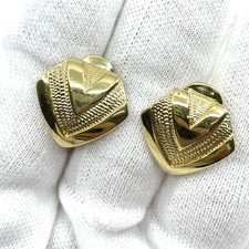 Monet Vintage V Design Clip-On Earrings Gold Tone Pre-Owned picture