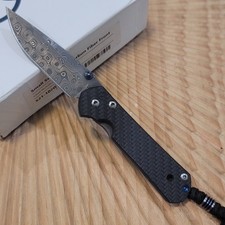 Chris Reeve Small Sabenza 21 Carbon Fiber, Chad Nichols Rain Drop Damascus, Ti picture
