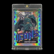 DOCTOR DOOM SILVER CHROME REFRACTOR HOLO CARD 2025 Topps Chrome Insert - Marvel picture