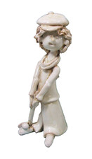 VTG  Hand-Crafted Italian Art Pottery Signed Dino Bencini 5.5 in Golfer Figurine picture