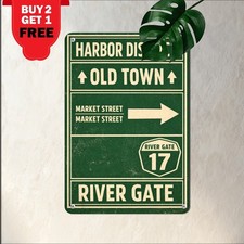 Historic Urban Subway Direction Sign Central Park Manhattan Metal Tin Plaque picture