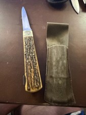 Vintage PUMA 941 Solingen Germany Stag Hunting Lockback Knife w Sheath picture