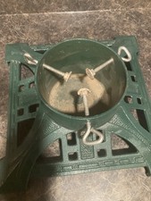 Vintage XL Christmas Tree Stand Cast Iron 14x14” Trunk Size 1.5-5” Green picture