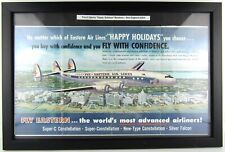 Eastern Airlines 1954 Happy Holidays New England Framed Brochure Silver Falcon picture