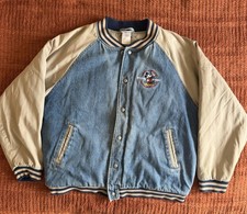 Vintage Walt Disney Denim Snap Jacket Star Spangled Mickey Mouse Men’s Large picture