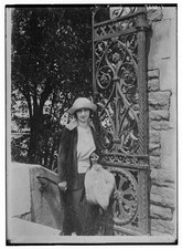 Photo:Galli-Curci Woman in Hat by Ornate Iron Gate c1920s picture