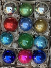 Vintage Japan Multi-color Glass Christmas Ornaments picture