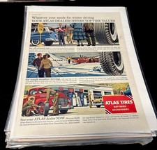 Vintage Lot Tire Ads 9.12 lbs 65 Ads 1 Auction Firestone Goodyear Kelly & More picture