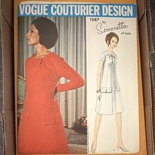 1966 Vogue Couturier 1587 Simonetta Italy Dress Sewing Pattern Vintage picture