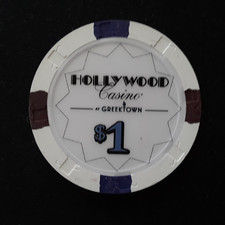 HOLLYWOOD AT GREEKTOWN $1.00 $1 CASINO CHIP DETROIT MI MICHIGAN ****UNC**** picture