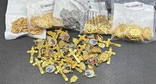 Large Lot Religious Rosary Making Parts Crucifix Saint Medals Connectors Cross picture