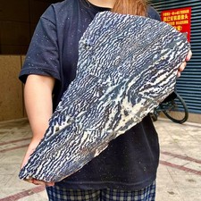 4.96LB  Beautiful Zebra Rock - Unique Purple and White Striped Gemstone picture