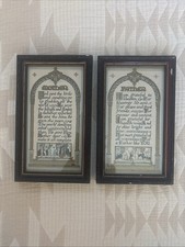 Vtg 1920s Art Deco Mother Father Framed Motto Prints Set Original Ucagco Label picture
