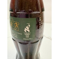 Vintage 1996 Atlanta Olympic Torch Relay Coca-Cola Classic 8oz Glass Bottle Full picture