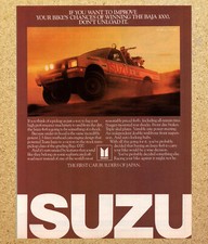 Isuzu 4x4 Mini Pickup Truck Offroad Baja 1000 - Vtg Print Ad Ephemera Art 1985 picture
