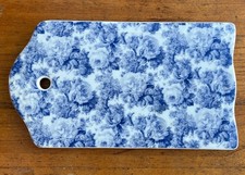 Vtg Formalities by Baum Bros Blue White Rose Toile Chintz Porcelain Cheese Board picture