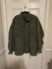 VTG 1984 US Army M-65 Field Jacket OG-107 Olive Green So-Sew Medium Long M65 picture