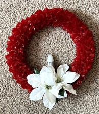 Vintage 1950's-60s Gemlites Vinyl Lighted Christmas Wreath w Original Box Works picture