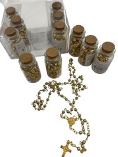 24PC x Wholesale Bulk Gold tone saint benedict Rosaries for Baptism, Wedding, picture