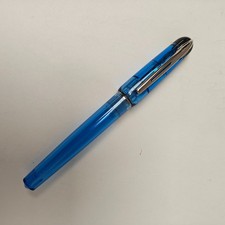 Vtg Waterman Kultur Fountain Pen Transparent Blue Demonstrator Fine Pt France picture