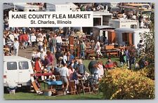 Postcard Kane County Flea Market St. Charles Illinois picture