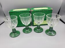 4 vtg AVON 1982 Emerald Green Cordial Drinking Glass Stemware St Patrick's Day picture