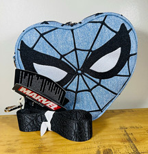 Loungefly Marvel Spider-Man Denim Heart Crossbody Bag BoxLunch Exclusive NWT picture