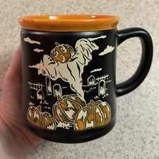 Spectrum Designz Halloween Charlie Retro Mug Pumpkin Ghost Black Mug 18oz 2022 picture