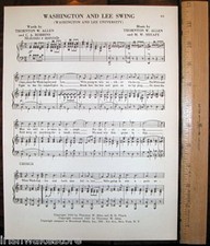 WASHINGTON AND LEE UNIVERSITY Vntg Song 1953