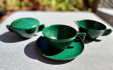 Vtg 1950s Branchell Color Flyte Green Melmac Coffee Tea Cup Saucer Creamer Sugar picture