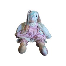 20 Inch Vintage Handmade Pink Floral Print Easter Bunny Rabbit picture