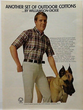 1966 DICKIE  ANOTHER SET OF OUTDOOR COTTONS  BY Williamson-Dickie  Mag Print Ad picture