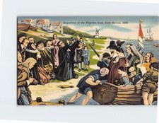 Postcard Departure of the Pilgrims from Delft Haven 1620 Provincetown MA USA picture