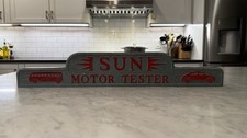 Vintage 1950s SUN Motor Tester Topper Sign Original Cast Aluminum MMT picture