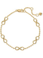 DEVATA 925 Sterling Silver Gold-Plated Infinity Chain Bracelet LVL8235CL picture