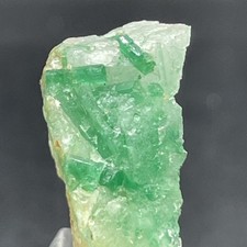 AWESOME EMERALD CRYSTALS IN QUARTZ THUMBNAIL SWAT VALLEY,PAKISTAN picture