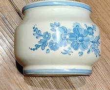 Vintage FTD Cream & Blue Flower Vase 1981 picture