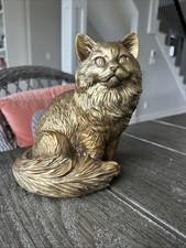 Anthropologie Cat Decorative Object Gold Ragdoll Cat NWOT Collectible 8.25x7 picture