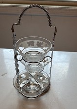 Vintage Mid Century Libbey Glass Company Tiered Condiment Caddy 1950's Chrome picture
