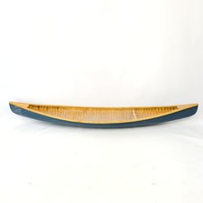 Vintage Wooden Model Canoe 27.5 Inch Handmade Decorative Blue Rustic Cabin Decor picture