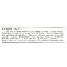 Lenox Hall Kirkwood St. Louis M. Louise Thomas c1918 Advertisement AE5-SV4 picture