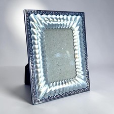 Vintage Italian 925 Sterling Silver Picture Frame Fluted Twisted Ribbon 3.5x5 picture