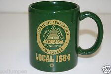 Vintage AFL CIO Local 1684 Union American Federation Employees Green Coffee Mug picture