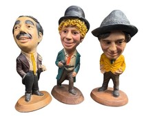 1973 Vintage Esco Chalk Ware Statue 3pc Lot Marx Brothers Chico, Harpo & Groucho picture