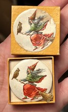 Rare Box Antique Early 1900’s Gibson Line Halloween Seals Witch & Owl on Broom picture
