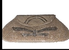 Cute Vintage Handmade Beaded Small Clutch Purse Dragonfly  picture